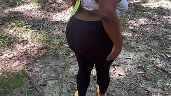 A muscular man stumbles upon a voluptuous curvy woman in the woods and proceeds to have sex with her