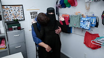 Teen hijab shoplifter is caught and punished by officer in steamy encounter