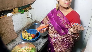 Indian couple engages in morning kitchen sex with role play